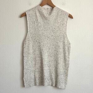 GNW Great North West Sleeveless Knit Sweater High Neck Speckled Stretchy Vest XL